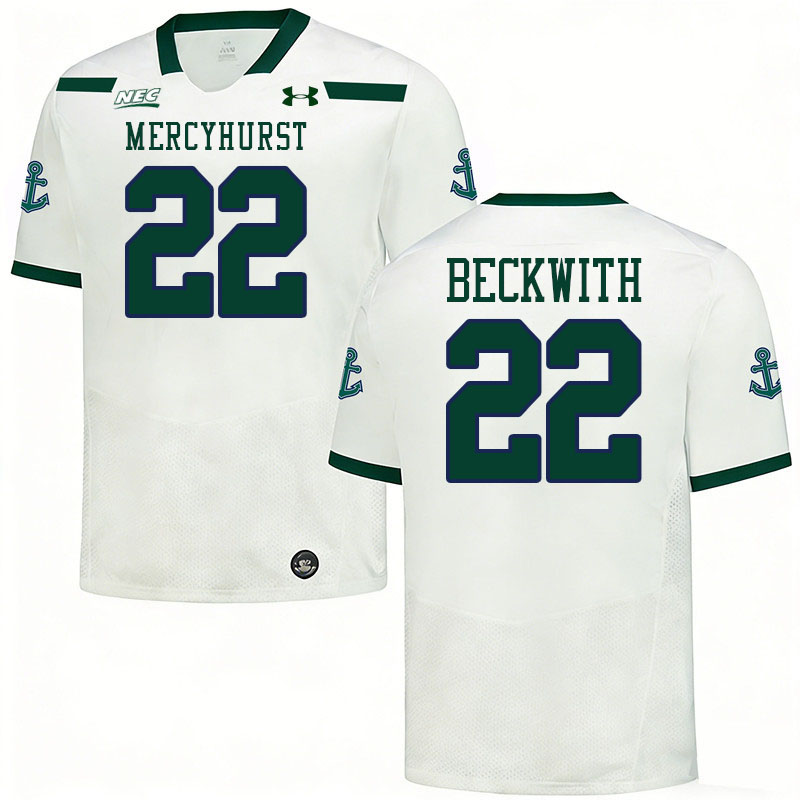 Mercyhurst Lakers #22 Braylon Beckwith College Football Jerseys,Uniforms Stitched-White